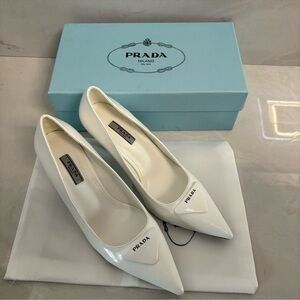 Prada Brushed Leather Slingback Pumps